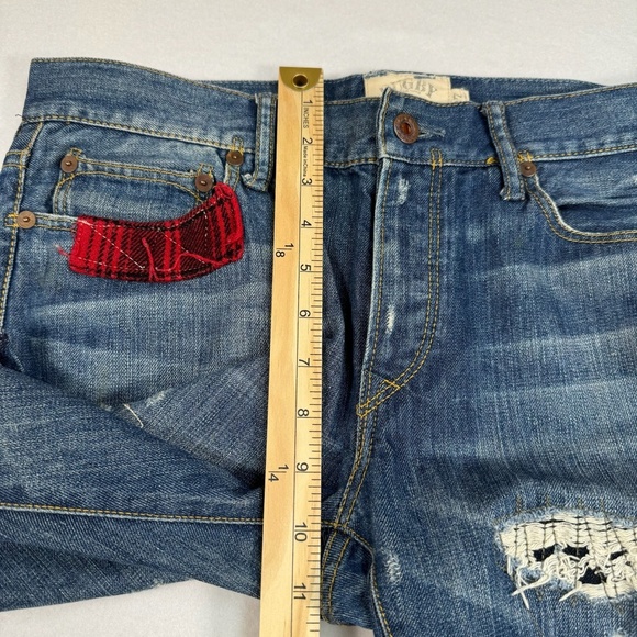 Rugby Ralph Lauren Jeans Size 27 Straight Leg Patch Work Distressed Vintage - Picture 11 of 16
